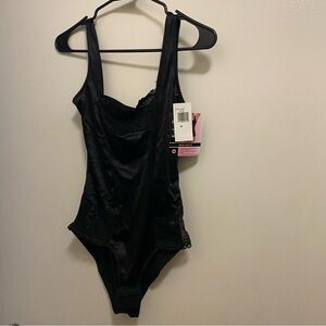 FIT Womens Black Body Suit Sexy Control M Medium Bust 36” Shapewear 303727 NWT